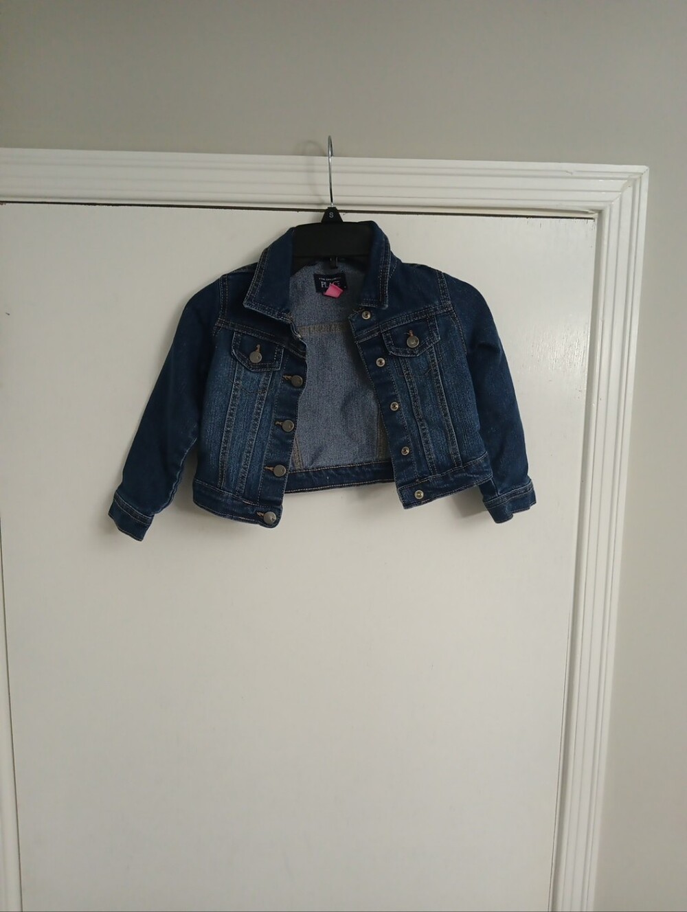 Kids Dark Blue Children Place Denim Jacket - Classic Cropped Style